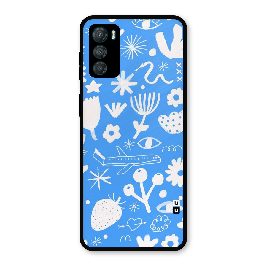 Space Blue Pattern Metal Back Case for Moto G42
