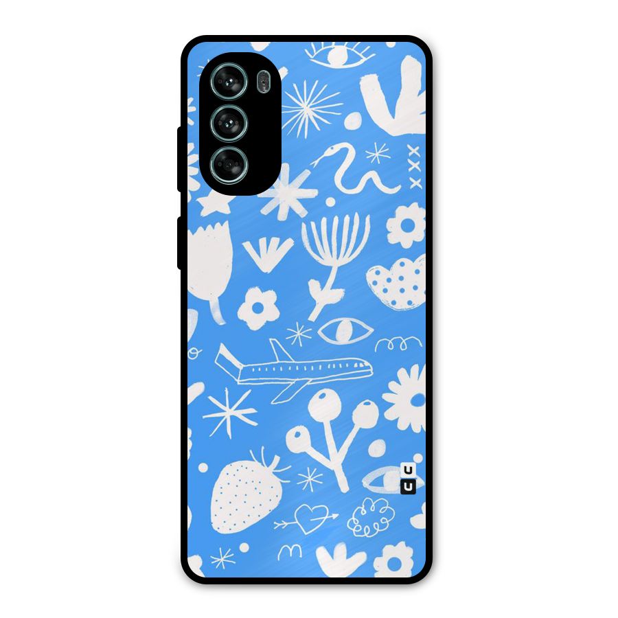 Space Blue Pattern Metal Back Case for Moto G62