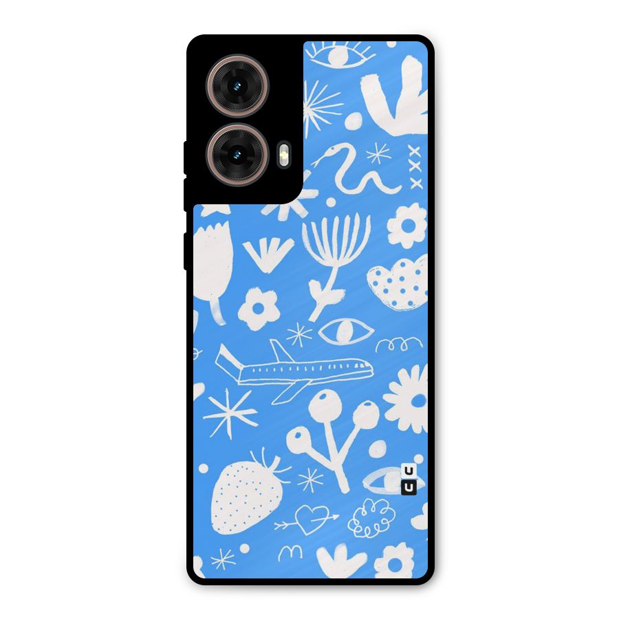 Space Blue Pattern Metal Back Case for Moto G85