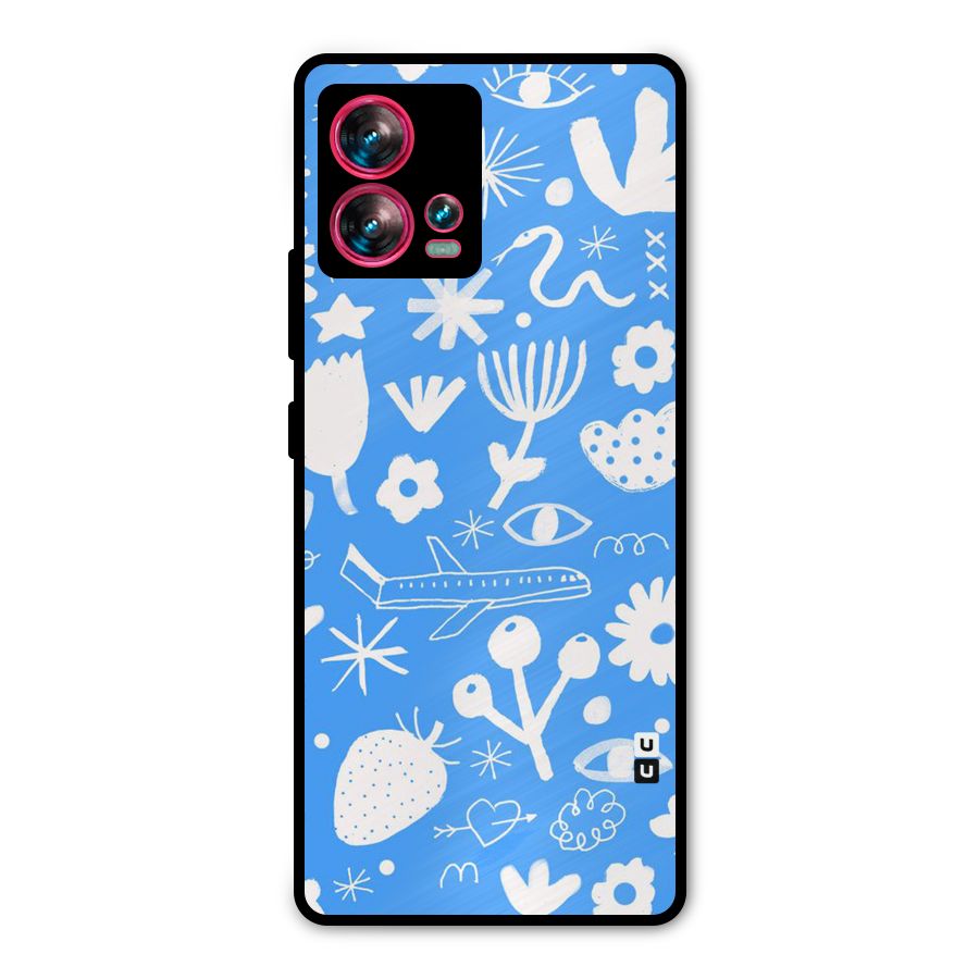 Space Blue Pattern Metal Back Case for Motorola Edge 30 Fusion