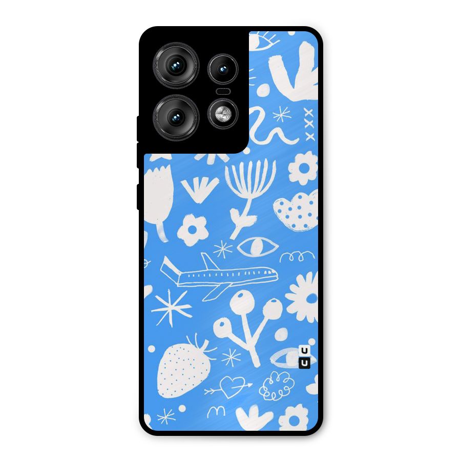 Space Blue Pattern Metal Back Case for Motorola Edge 50 Pro
