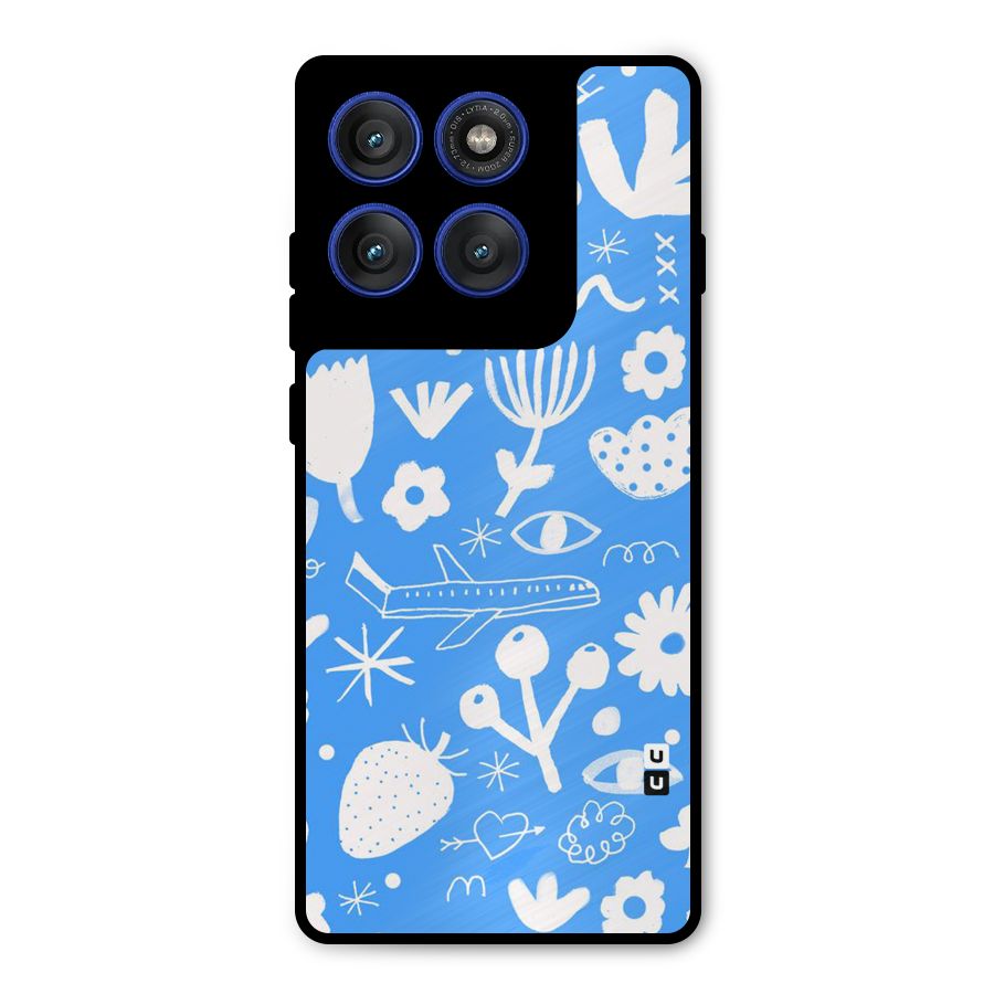 Space Blue Pattern Metal Back Case for Motorola Edge 60 Pro
