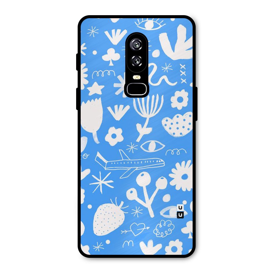 Space Blue Pattern Metal Back Case for OnePlus 6