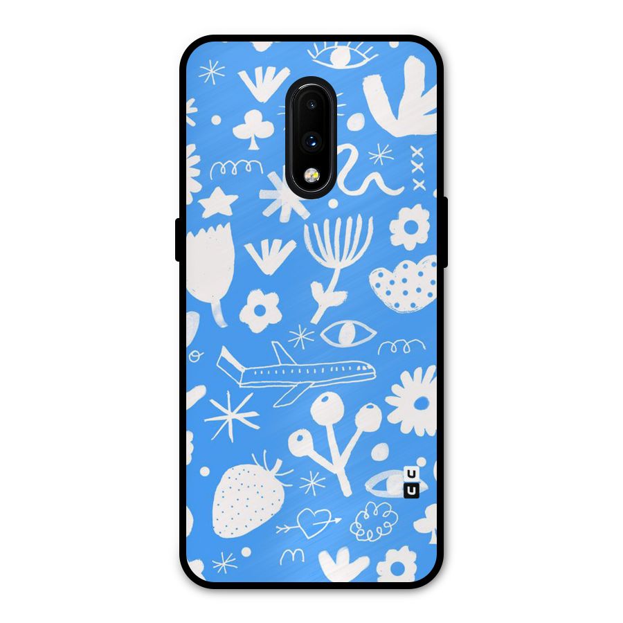 Space Blue Pattern Metal Back Case for OnePlus 7
