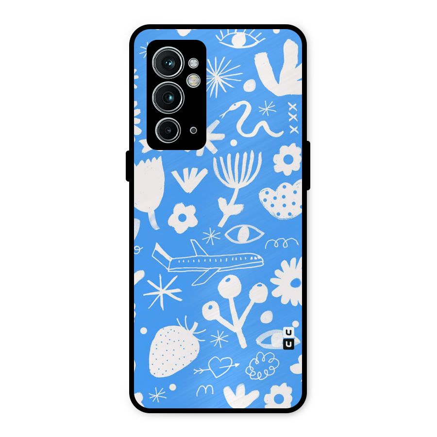 Space Blue Pattern Metal Back Case for OnePlus 9RT 5G