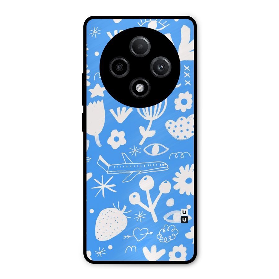 Space Blue Pattern Metal Back Case for Oppo F27 Pro Plus