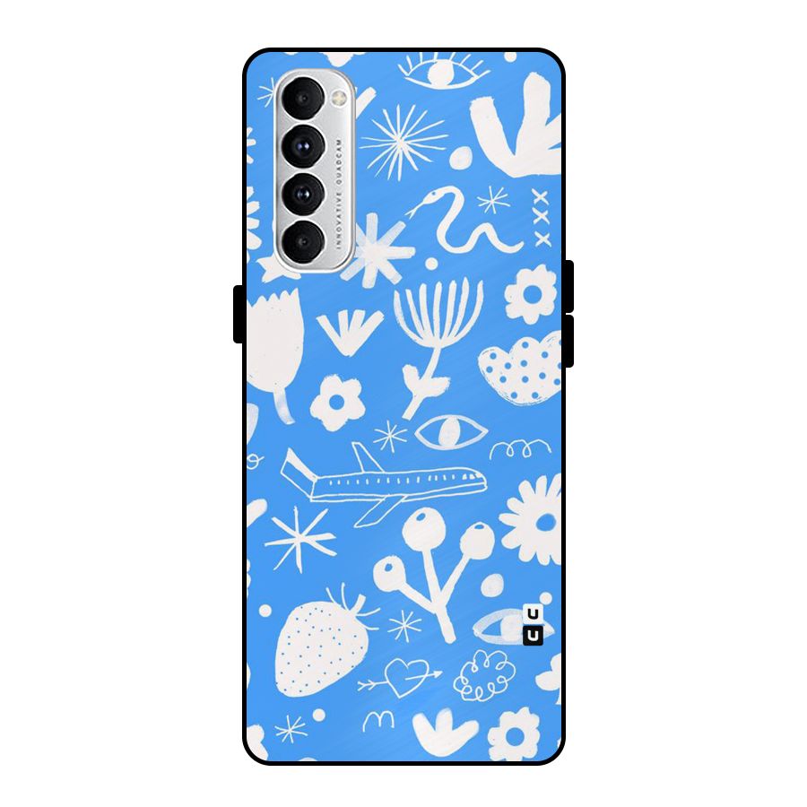Space Blue Pattern Metal Back Case for Oppo Reno4 Pro