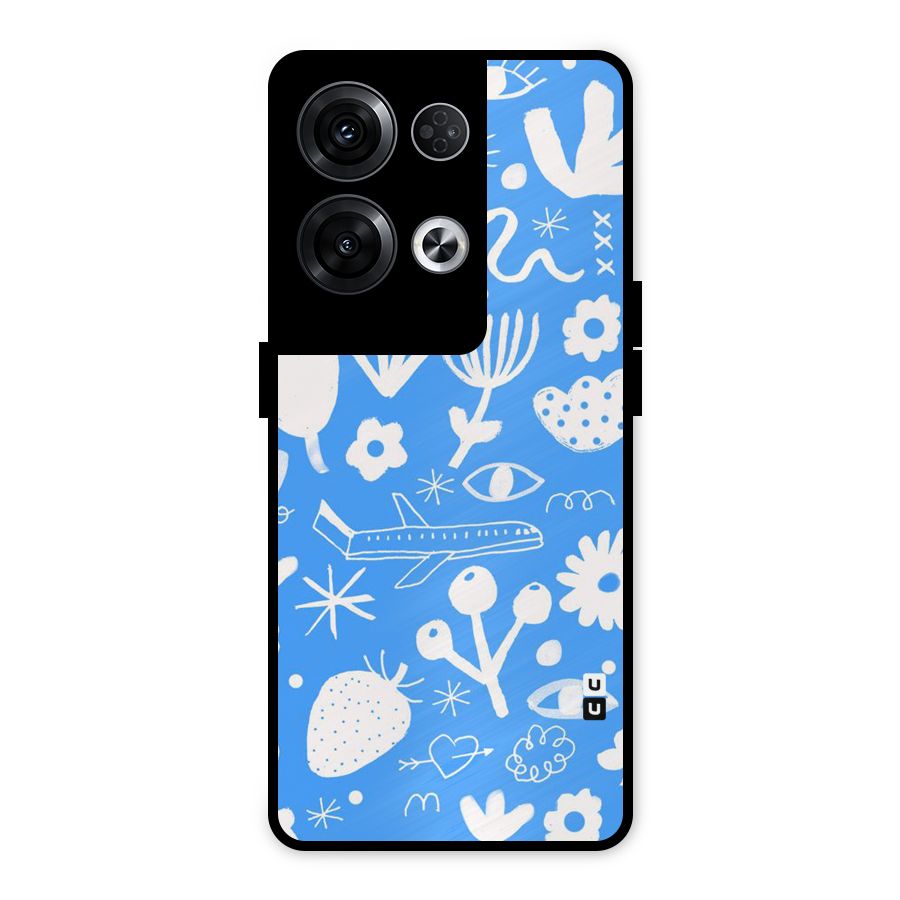 Space Blue Pattern Metal Back Case for Oppo Reno8 Pro 5G
