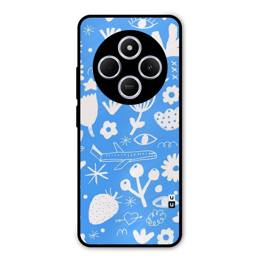 Space Blue Pattern Metal Back Case for Poco C75 5G