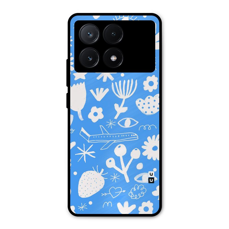 Space Blue Pattern Metal Back Case for Poco X6 Pro