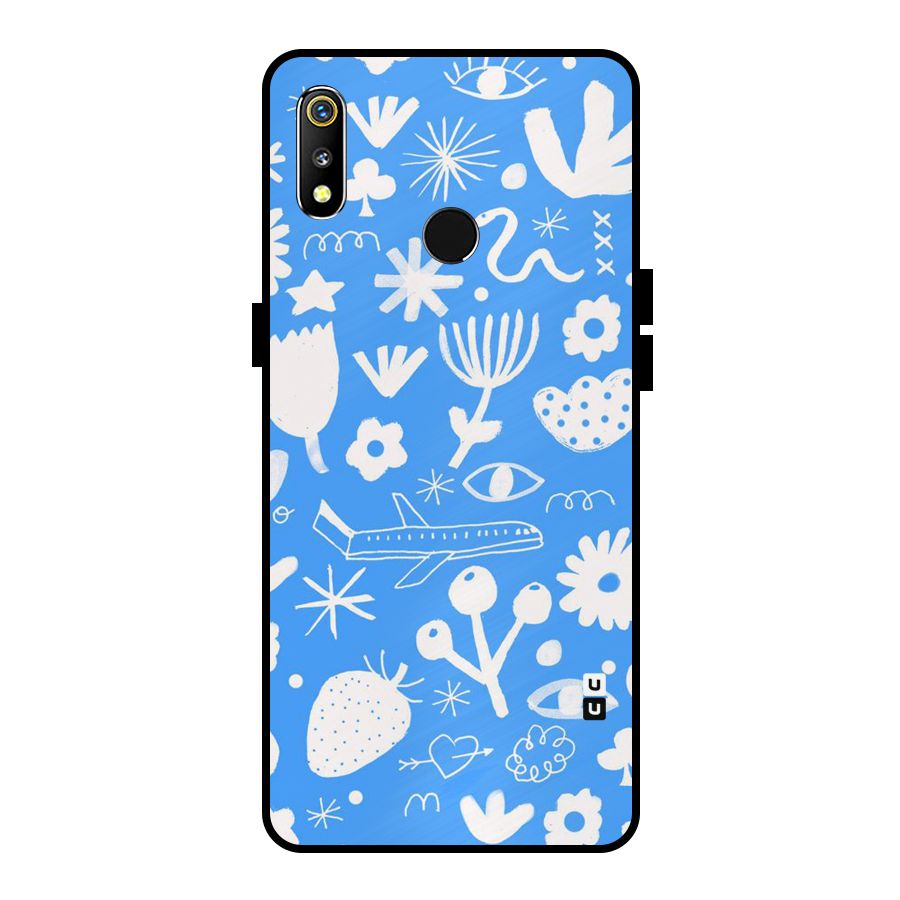 Space Blue Pattern Metal Back Case for Realme 3i