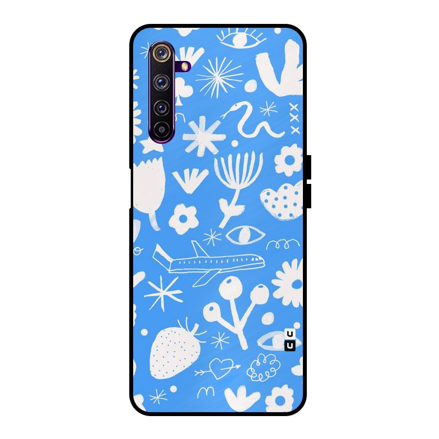 Space Blue Pattern Metal Back Case for Realme 6 Pro