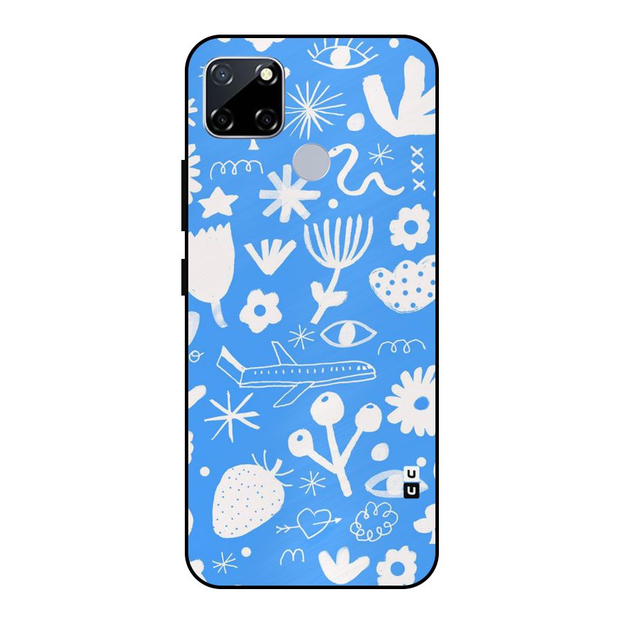 Space Blue Pattern Metal Back Case for Realme Narzo 30A