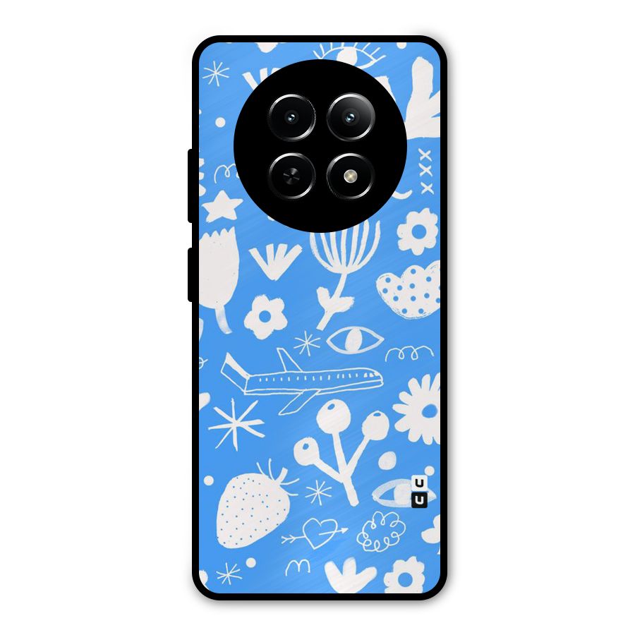 Space Blue Pattern Metal Back Case for Realme Narzo 70x 5G