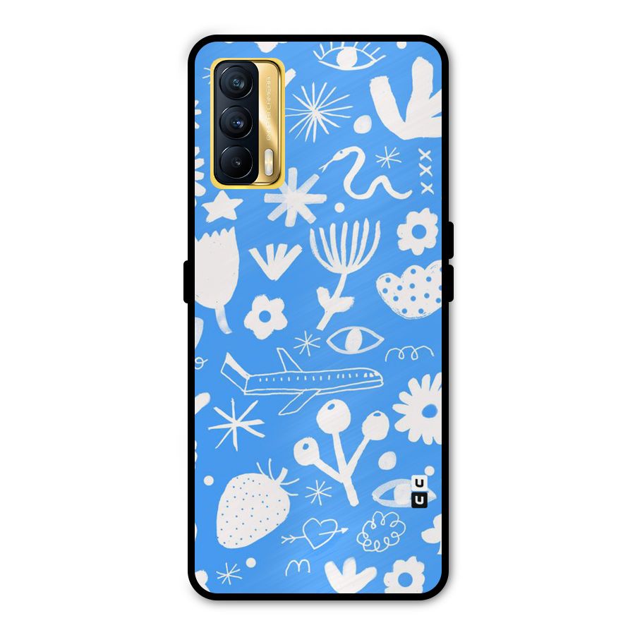 Space Blue Pattern Metal Back Case for Realme X7