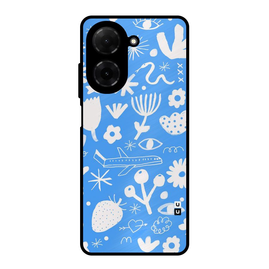 Space Blue Pattern Metal Back Case for Redmi A5 4G