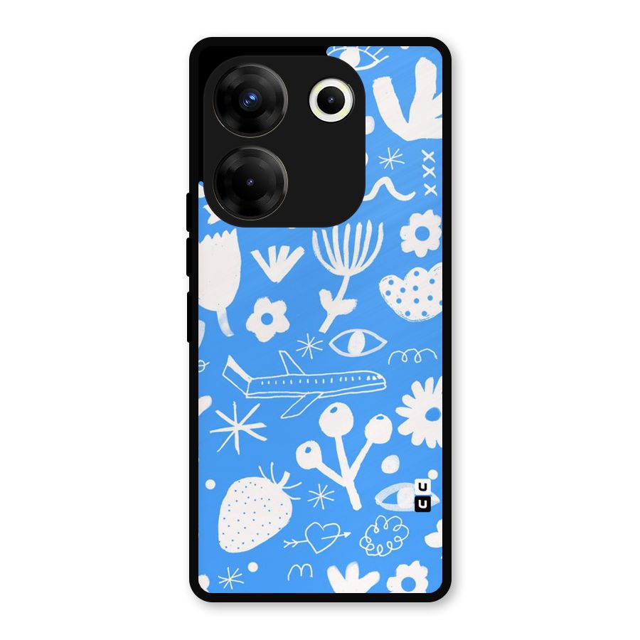 Space Blue Pattern Metal Back Case for Tecno Camon 20