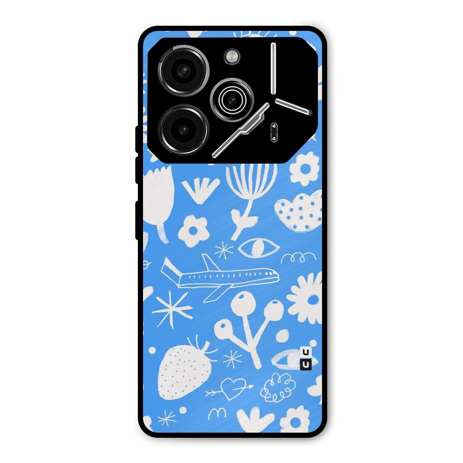 Space Blue Pattern Metal Back Case for Tecno Pova 6 Pro