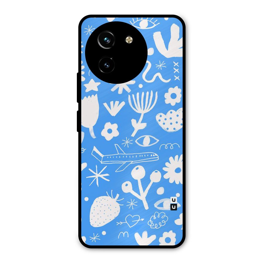 Space Blue Pattern Metal Back Case for Vivo T3x