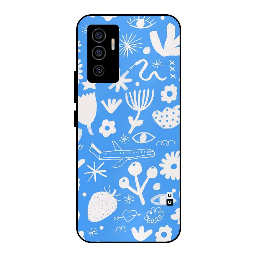 Space Blue Pattern Metal Back Case for Vivo V23e