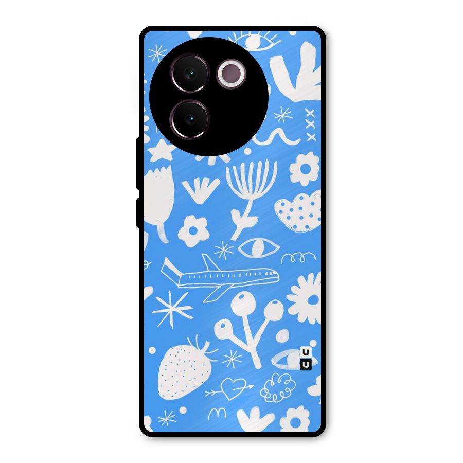 Space Blue Pattern Metal Back Case for Vivo V30e