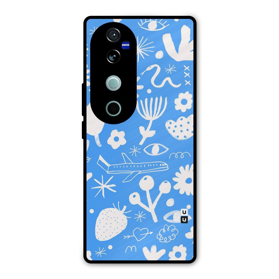 Space Blue Pattern Metal Back Case for Vivo V40 Pro