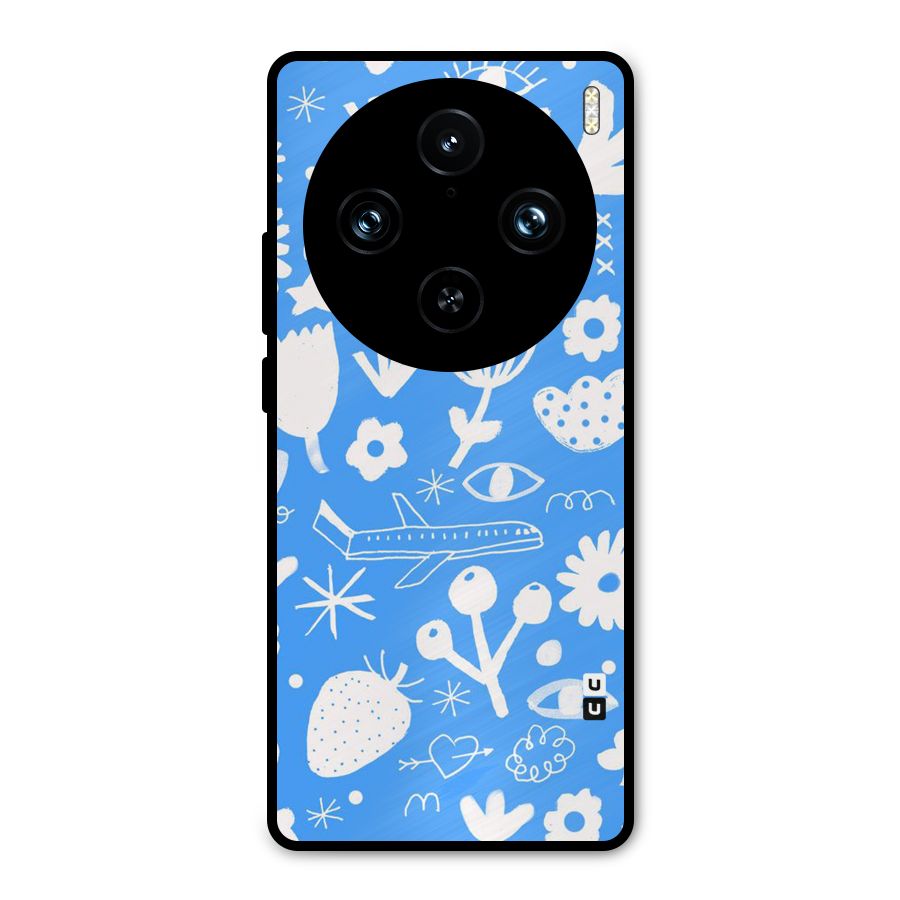 Space Blue Pattern Metal Back Case for Vivo X100 Pro