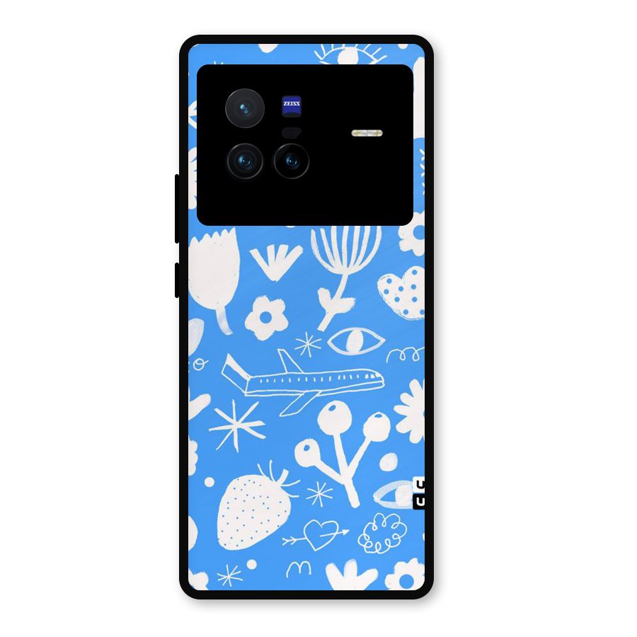 Space Blue Pattern Metal Back Case for Vivo X80