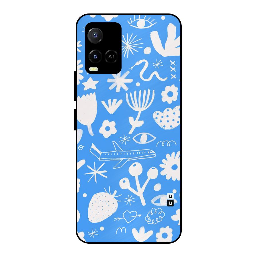 Space Blue Pattern Metal Back Case for Vivo Y21T
