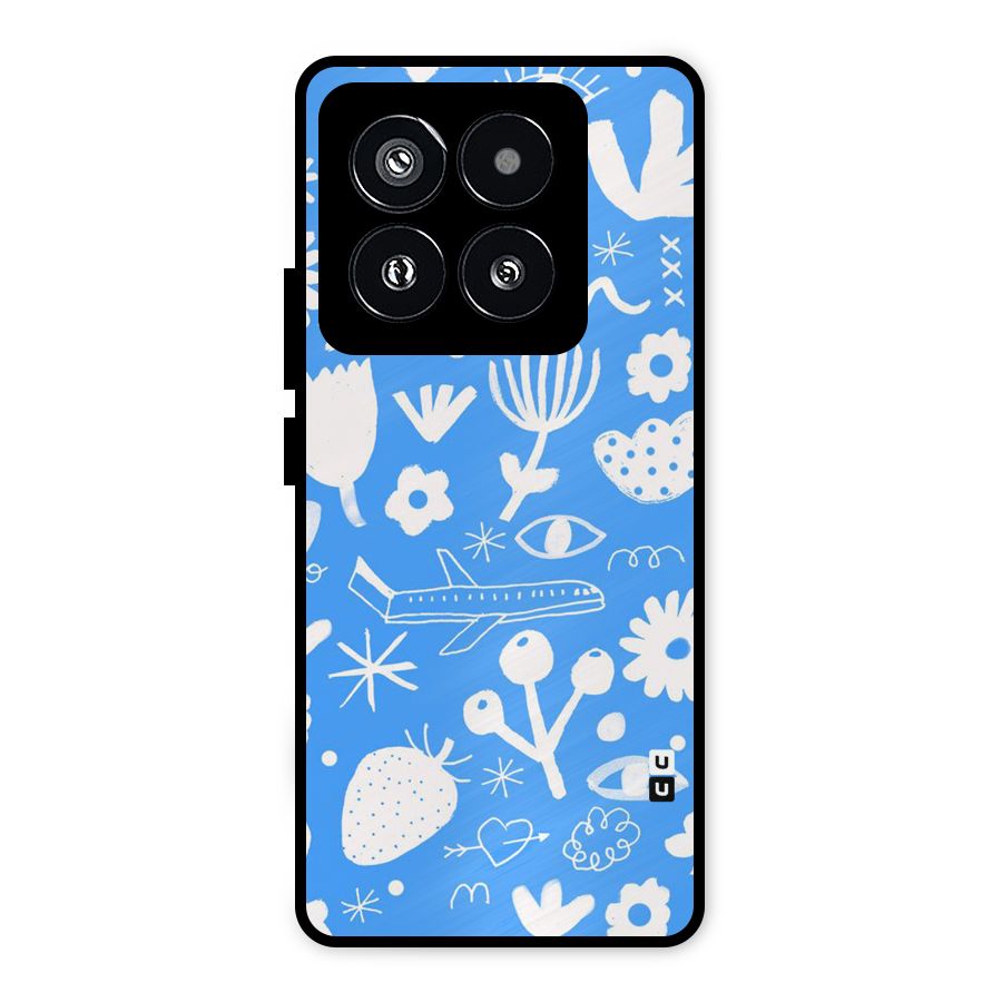 Space Blue Pattern Metal Back Case for Xiaomi 14 Pro