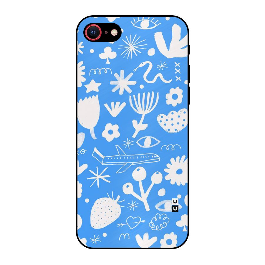 Space Blue Pattern Metal Back Case for iPhone 7