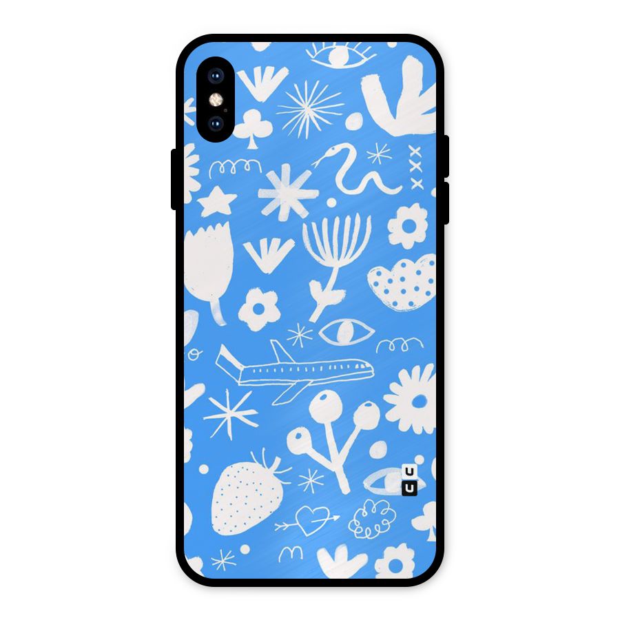 Space Blue Pattern Metal Back Case for iPhone XS Max