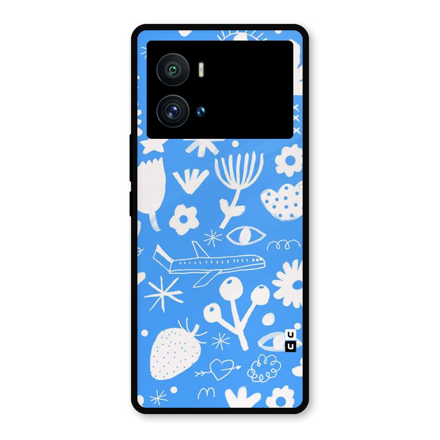 Space Blue Pattern Metal Back Case for iQOO 9 Pro