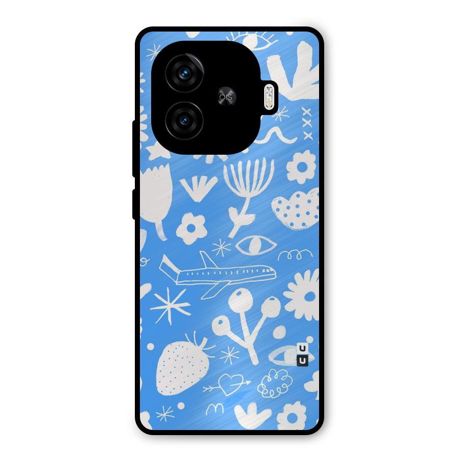 Space Blue Pattern Metal Back Case for iQOO Z9 Turbo