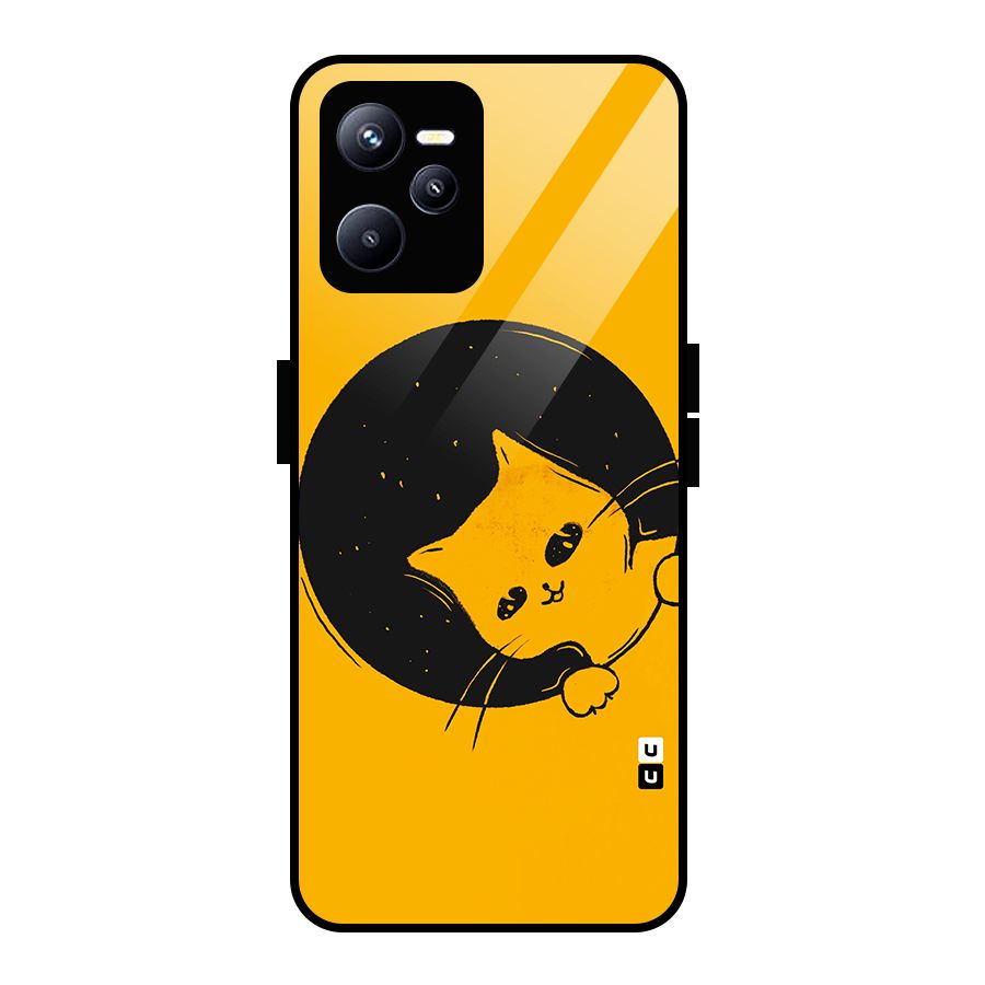 Space Cat Glass Back Case for Realme C35