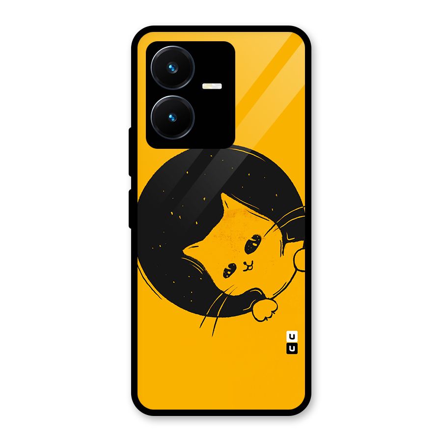 Space Cat Glass Back Case for Vivo Y22s