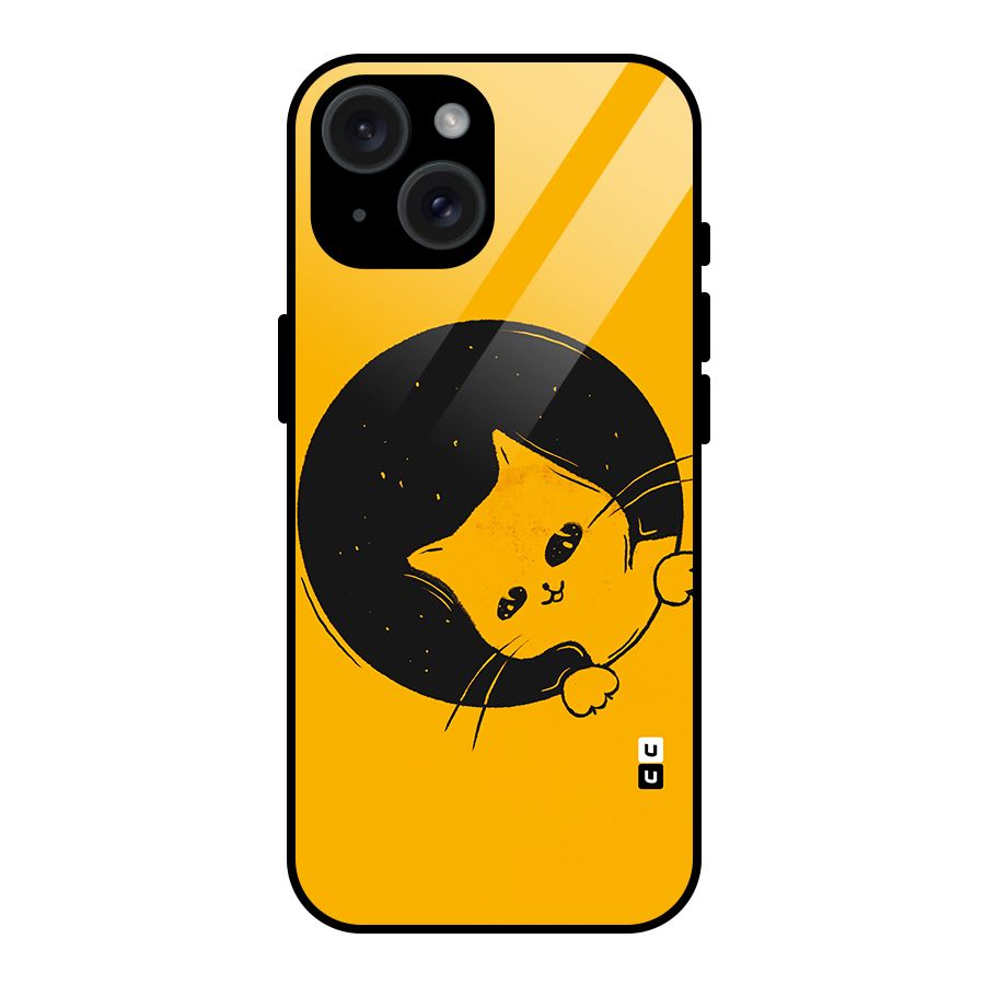 Space Cat Glass Back Case for iPhone 15