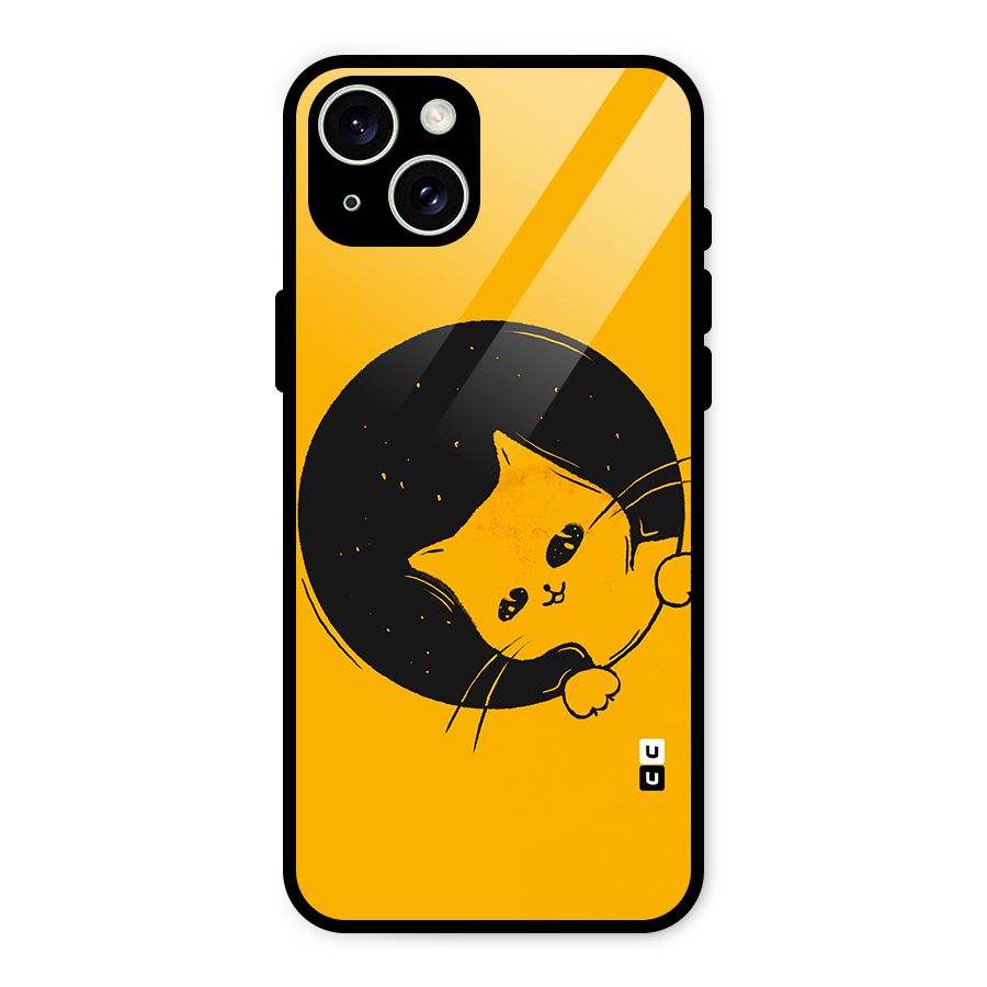 Space Cat Glass Back Case for iPhone 15 Plus