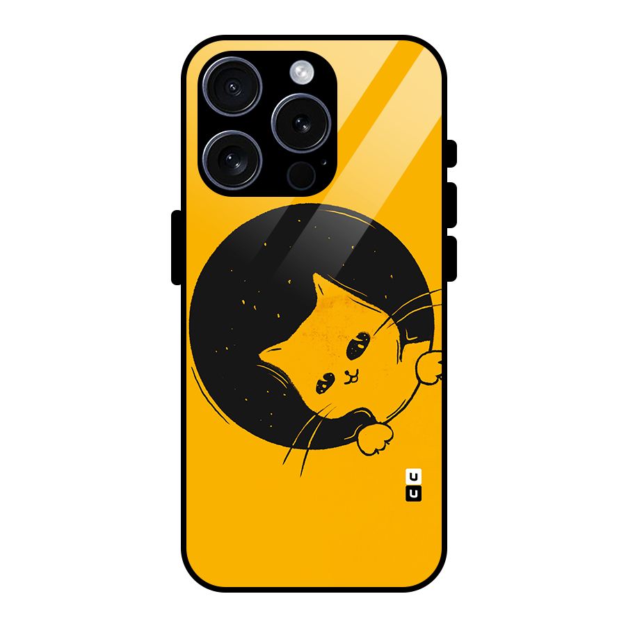 Space Cat Glass Back Case for iPhone 15 Pro