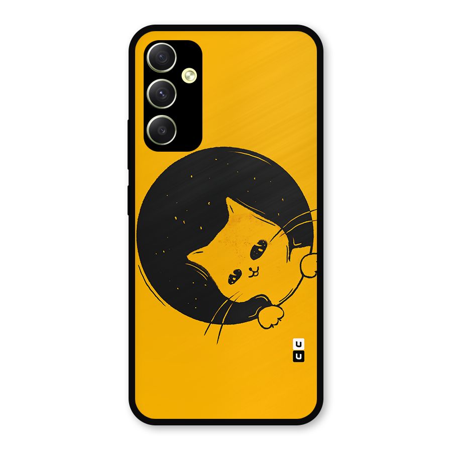 Space Cat Metal Back Case for Galaxy A34