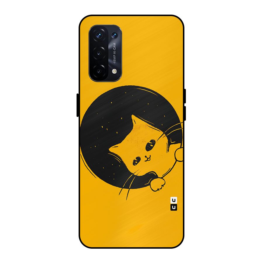 Space Cat Metal Back Case for Oppo A74 5G
