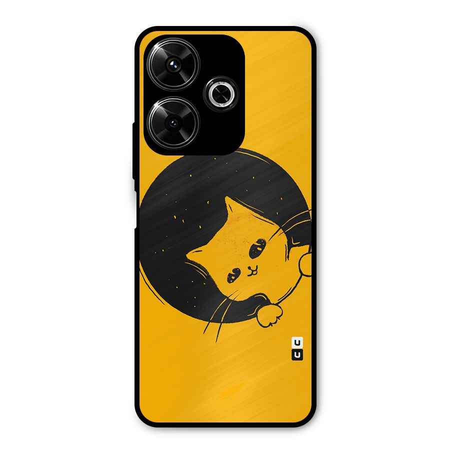Space Cat Metal Back Case for Poco M6 Plus
