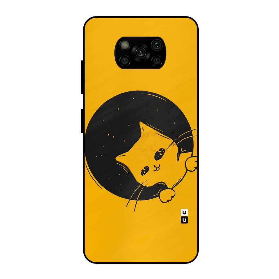Space Cat Metal Back Case for Poco X3