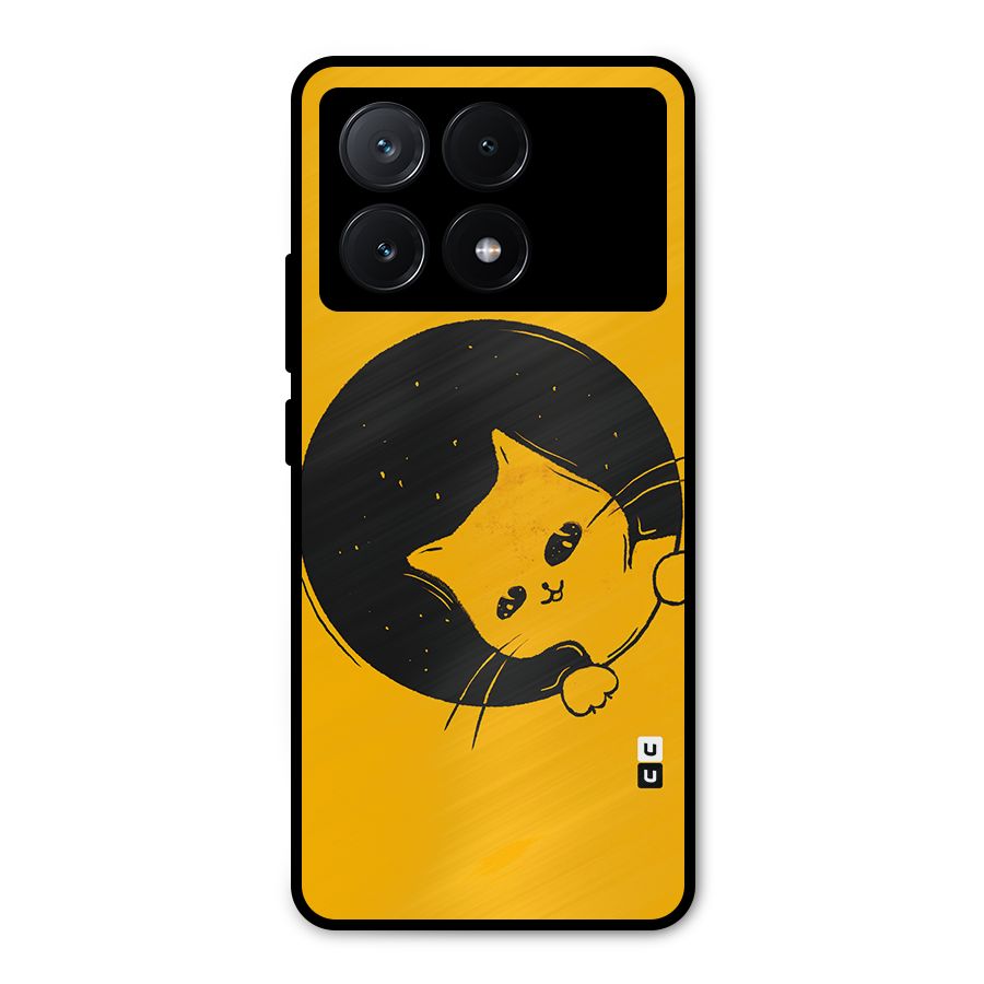 Space Cat Metal Back Case for Poco X6 Pro