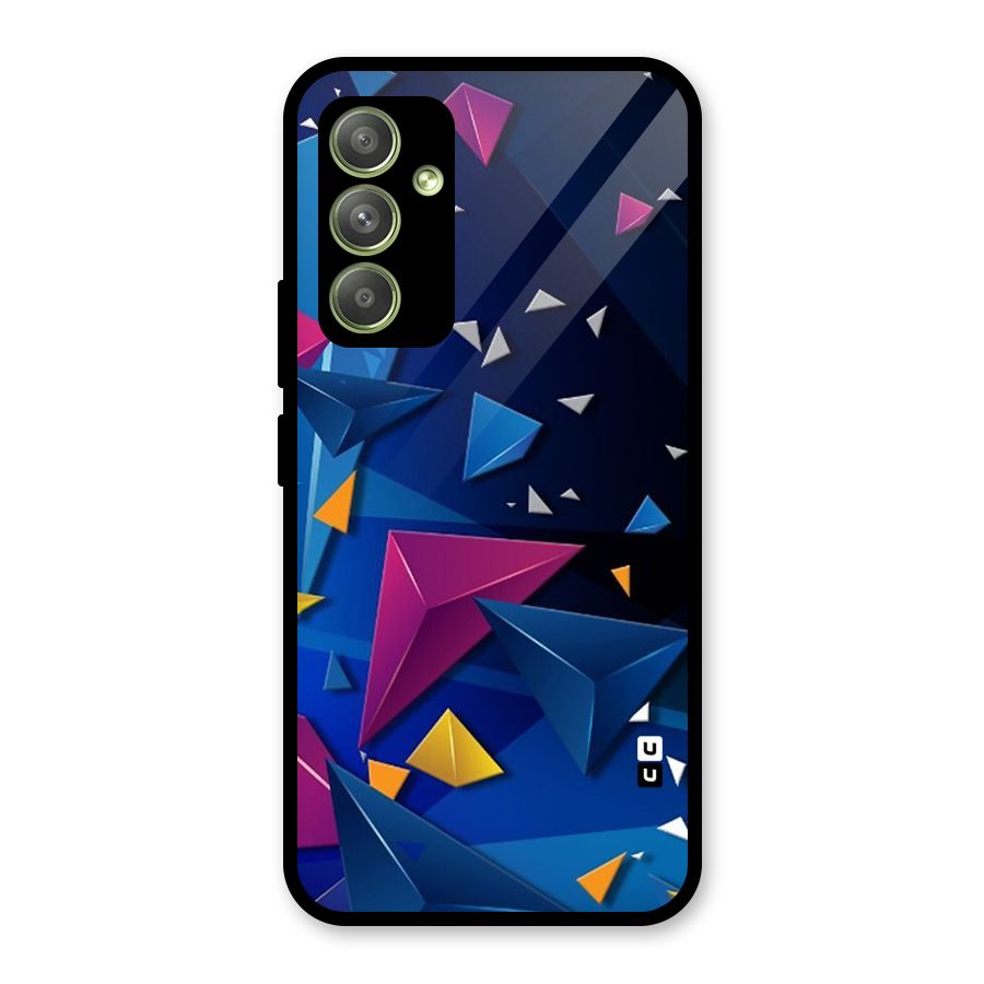 Space Colored Triangles Glass Back Case for Galaxy A54