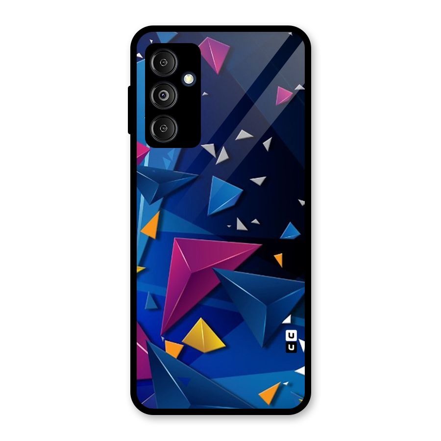 Space Colored Triangles Glass Back Case for Galaxy M14 5G