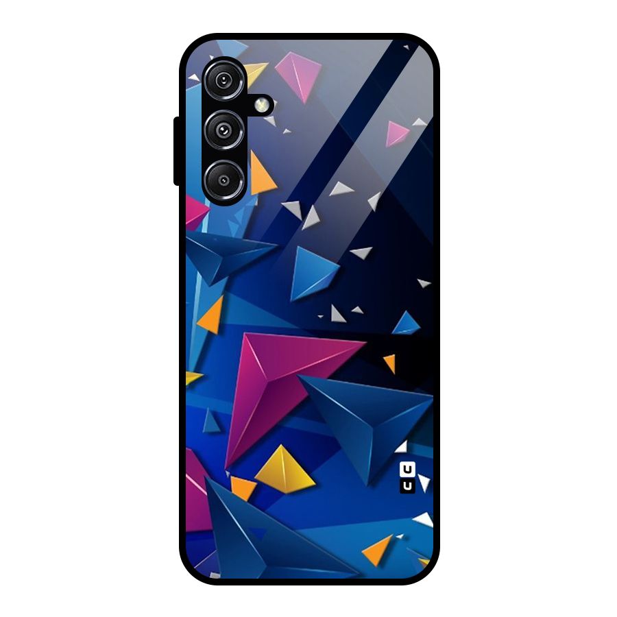 Space Colored Triangles Glass Back Case for Galaxy M34 5G
