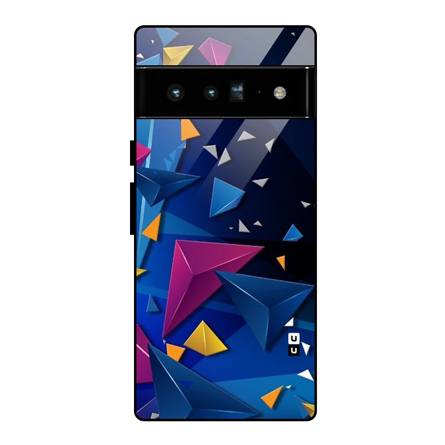 Space Colored Triangles Glass Back Case for Google Pixel 6 Pro