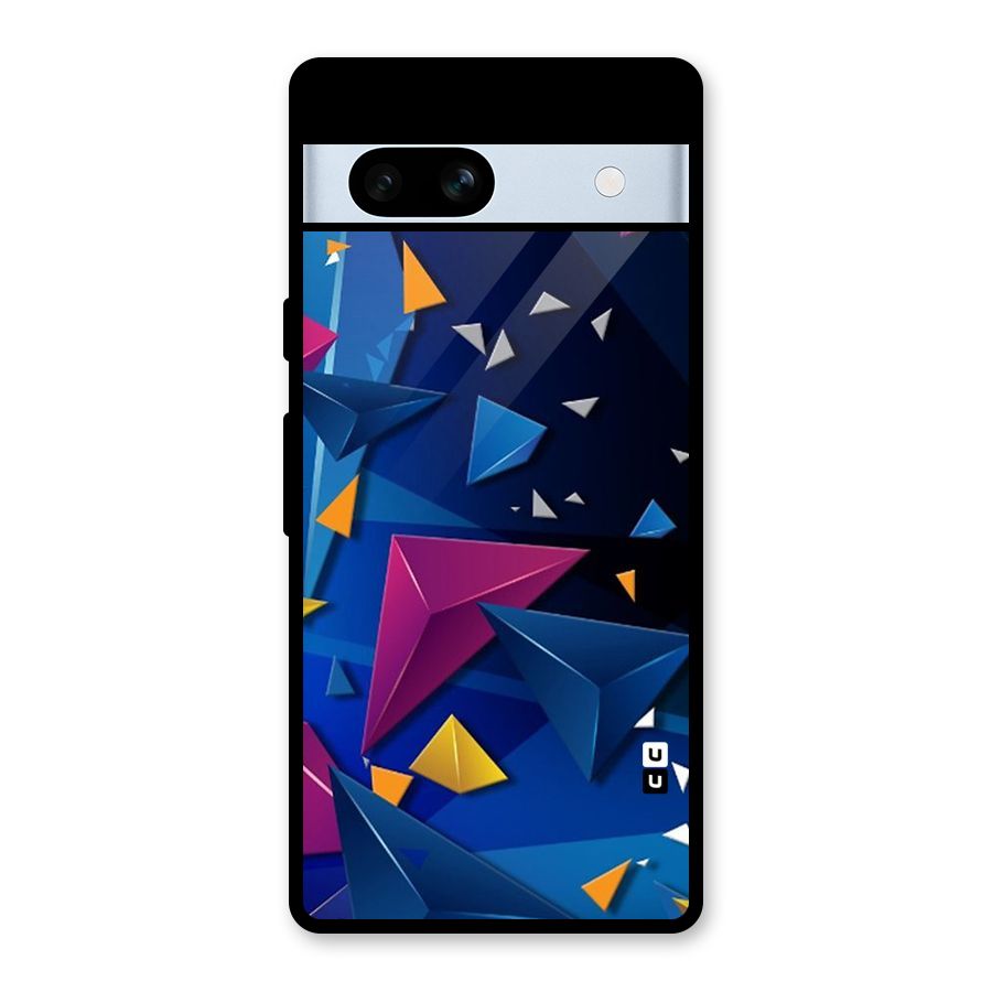 Space Colored Triangles Glass Back Case for Google Pixel 7a