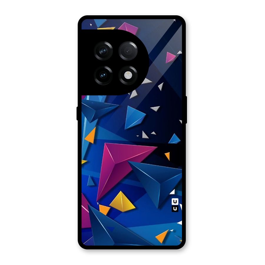 Space Colored Triangles Glass Back Case for OnePlus 11R